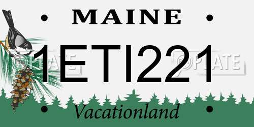 1ETI221 Maine License Plate