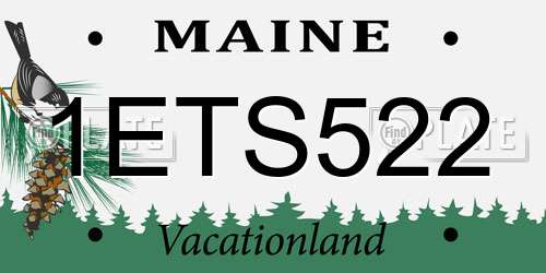 1ETS522 Maine License Plate