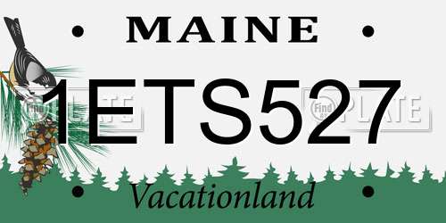 1ETS527 Maine License Plate