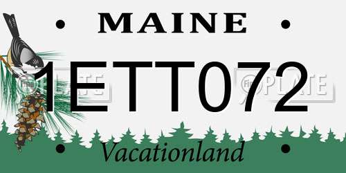 1ETT072 Maine License Plate