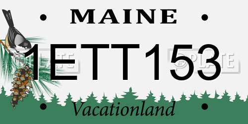 1ETT153 Maine License Plate