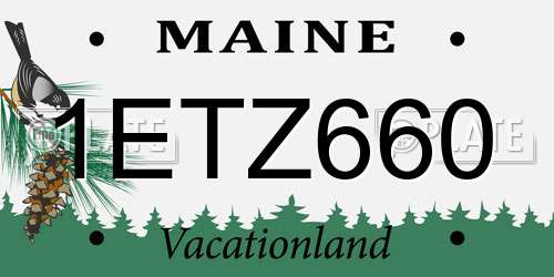 1ETZ660 Maine License Plate