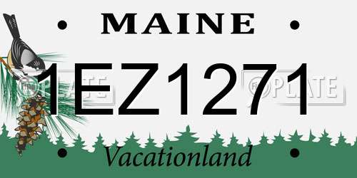 1EZ1271 Maine License Plate