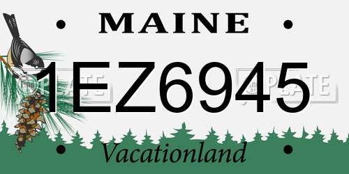 1EZ6945 Maine License Plate