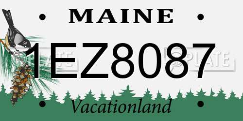 1EZ8087 Maine License Plate