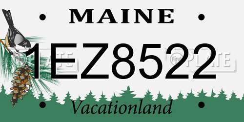 1EZ8522 Maine License Plate