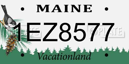 1EZ8577 Maine License Plate