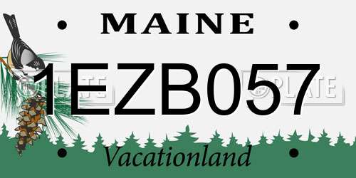 1EZB057 Maine License Plate