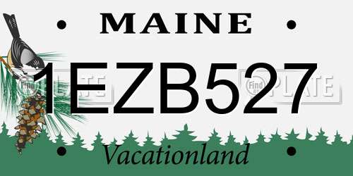 1EZB527 Maine License Plate