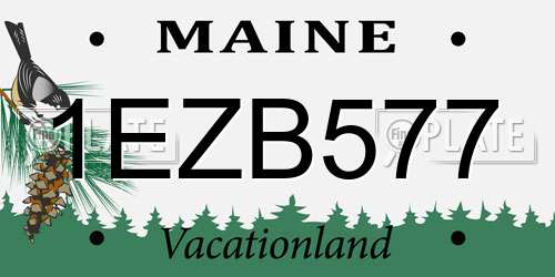 1EZB577 Maine License Plate