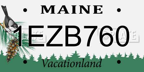 1EZB760 Maine License Plate