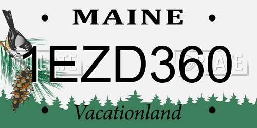1EZD360 Maine License Plate