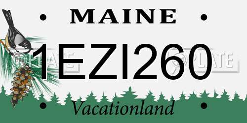 1EZI260 Maine License Plate