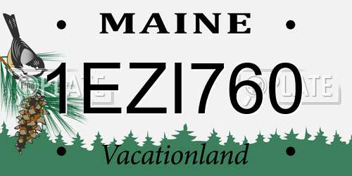 1EZI760 Maine License Plate