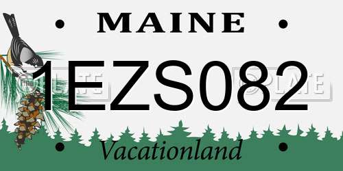 1EZS082 Maine License Plate