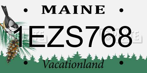 1EZS768 Maine License Plate