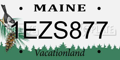 1EZS877 Maine License Plate
