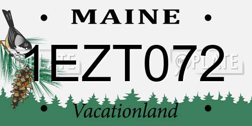 1EZT072 Maine License Plate