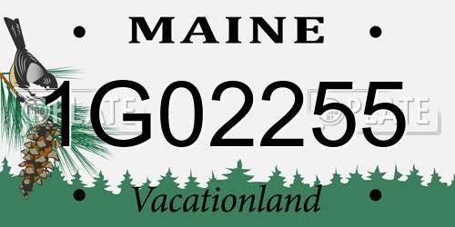 1G02255 Maine License Plate