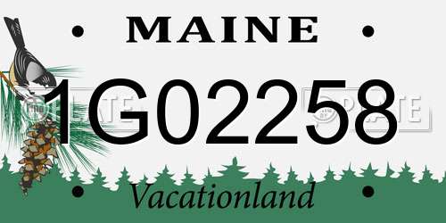 1G02258 Maine License Plate