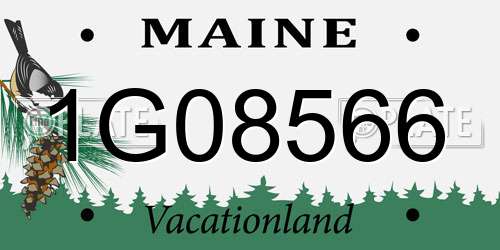 1G08566 Maine License Plate