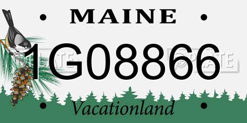 1G08866 Maine License Plate