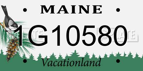 1G10580 Maine License Plate