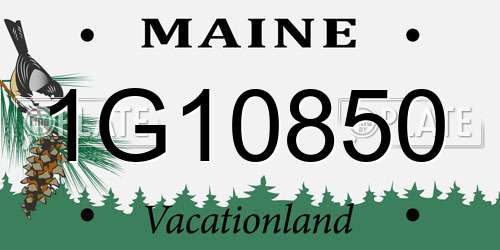 1G10850 Maine License Plate