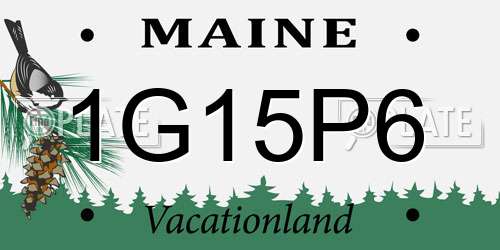 1G15P6 Maine License Plate