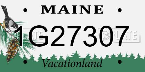 1G27307 Maine License Plate