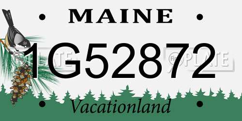 1G52872 Maine License Plate