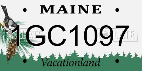 1GC1097 Maine License Plate