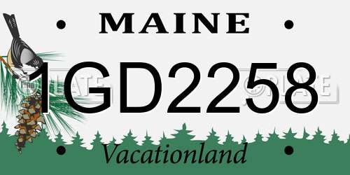 1GD2258 Maine License Plate
