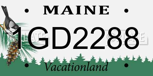 1GD2288 Maine License Plate
