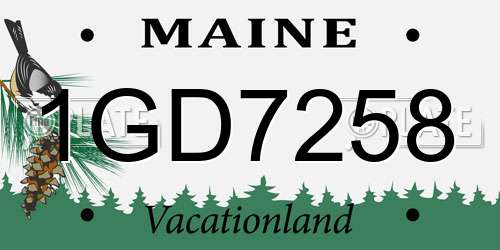 1GD7258 Maine License Plate