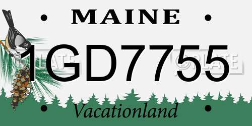 1GD7755 Maine License Plate