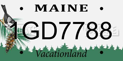 1GD7788 Maine License Plate