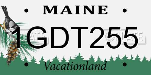 1GDT255 Maine License Plate