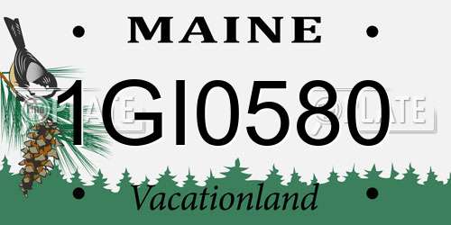 1GI0580 Maine License Plate