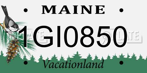 1GI0850 Maine License Plate