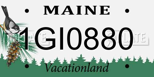 1GI0880 Maine License Plate
