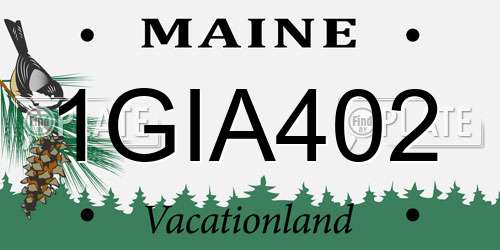 1GIA402 Maine License Plate