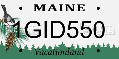 1GID550 Maine License Plate