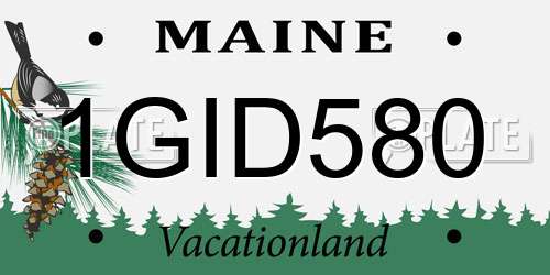 1GID580 Maine License Plate