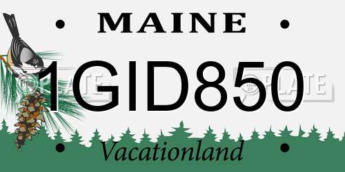 1GID850 Maine License Plate