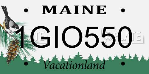 1GIO550 Maine License Plate