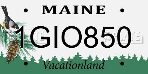 1GIO850 Maine License Plate