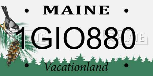 1GIO880 Maine License Plate