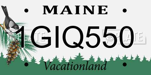 1GIQ550 Maine License Plate