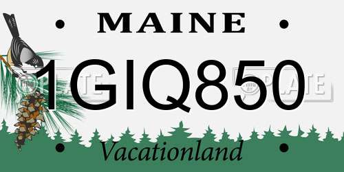 1GIQ850 Maine License Plate
